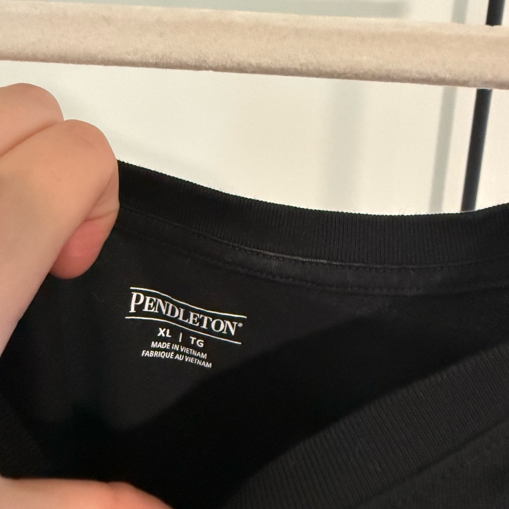 Black T-Shirt with Geometric Embroidery - Picture 2 of 2